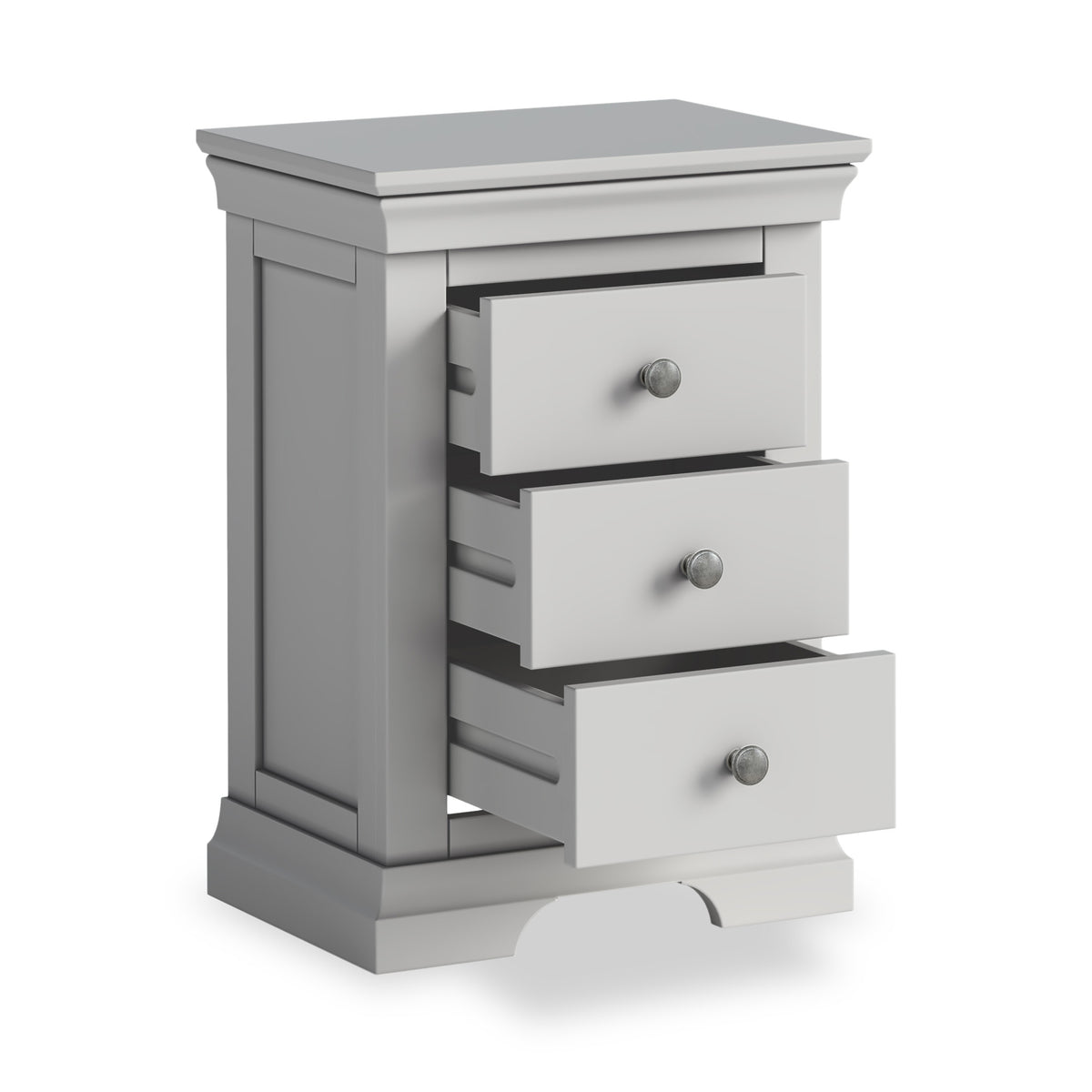 Burgundy 3 Drawer Bedside - Grey