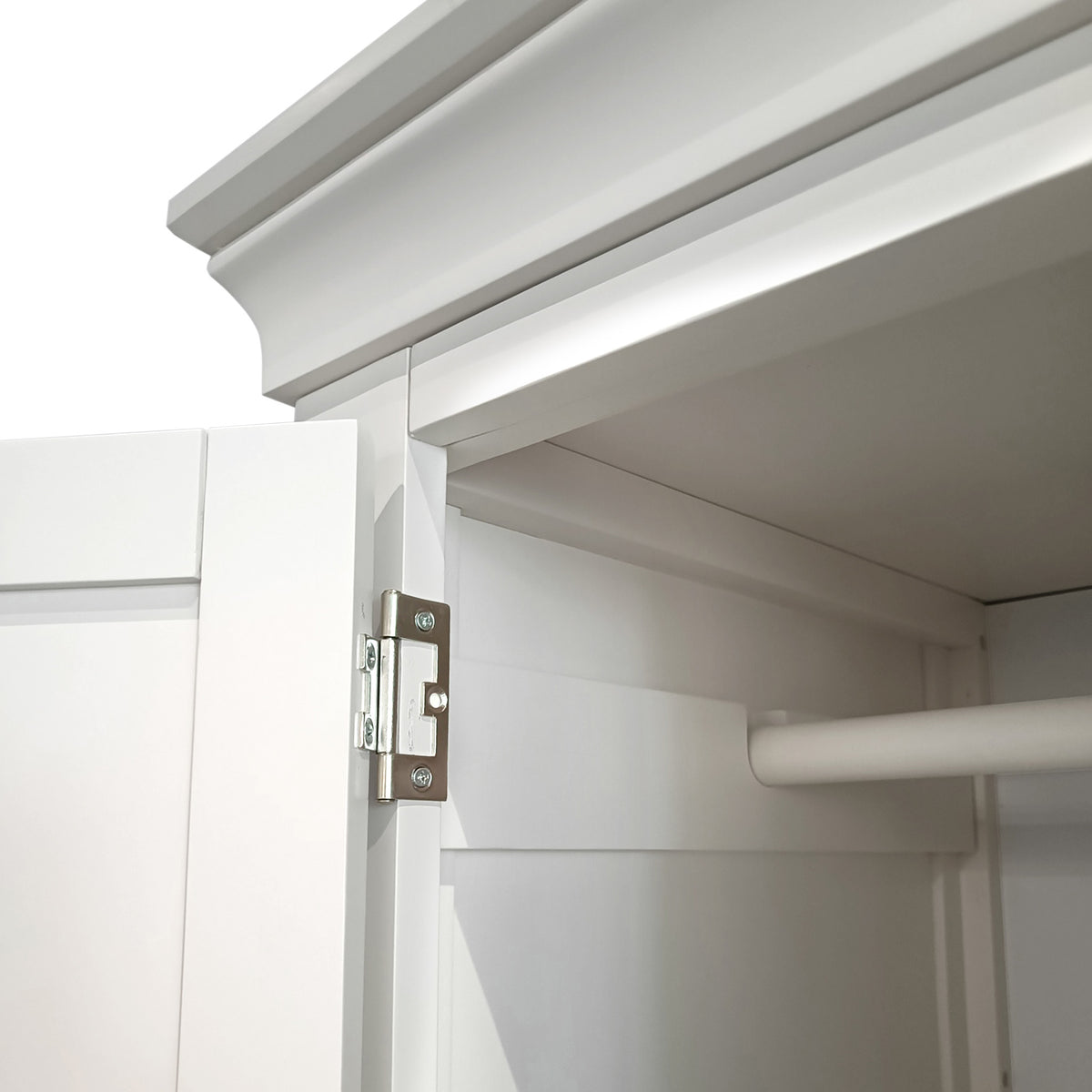 Burgundy Triple Wardrobe - White