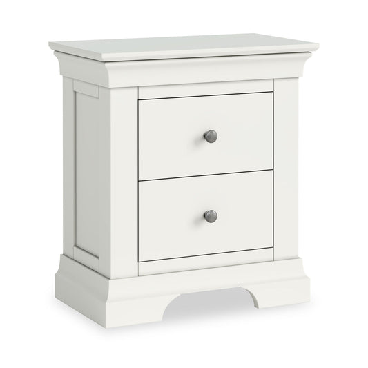 Burgundy 2 Drawer Bedside - White