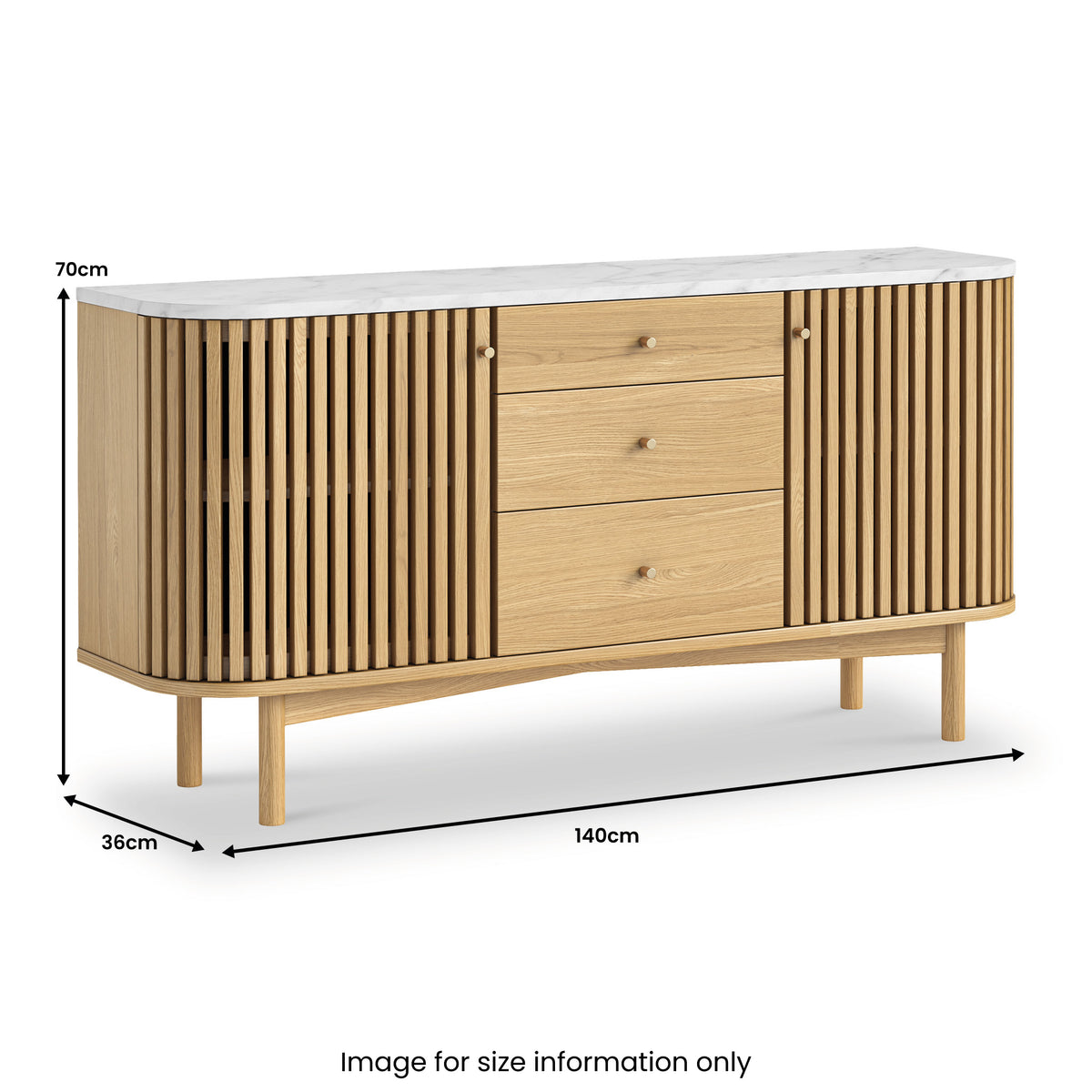 SOHO Marble Large Sideboard with DRWRS - Natural