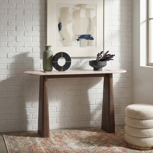 California Console Table - Travertine Top