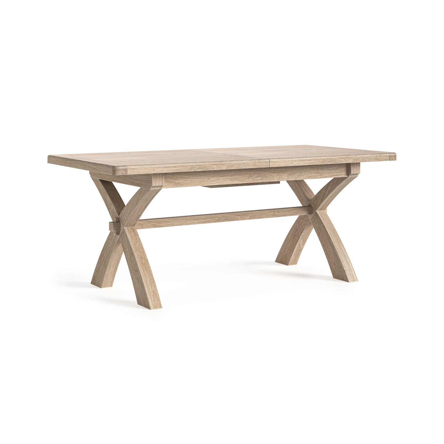 Normandy Cross Leg Ext. Dining Table - White Wash
