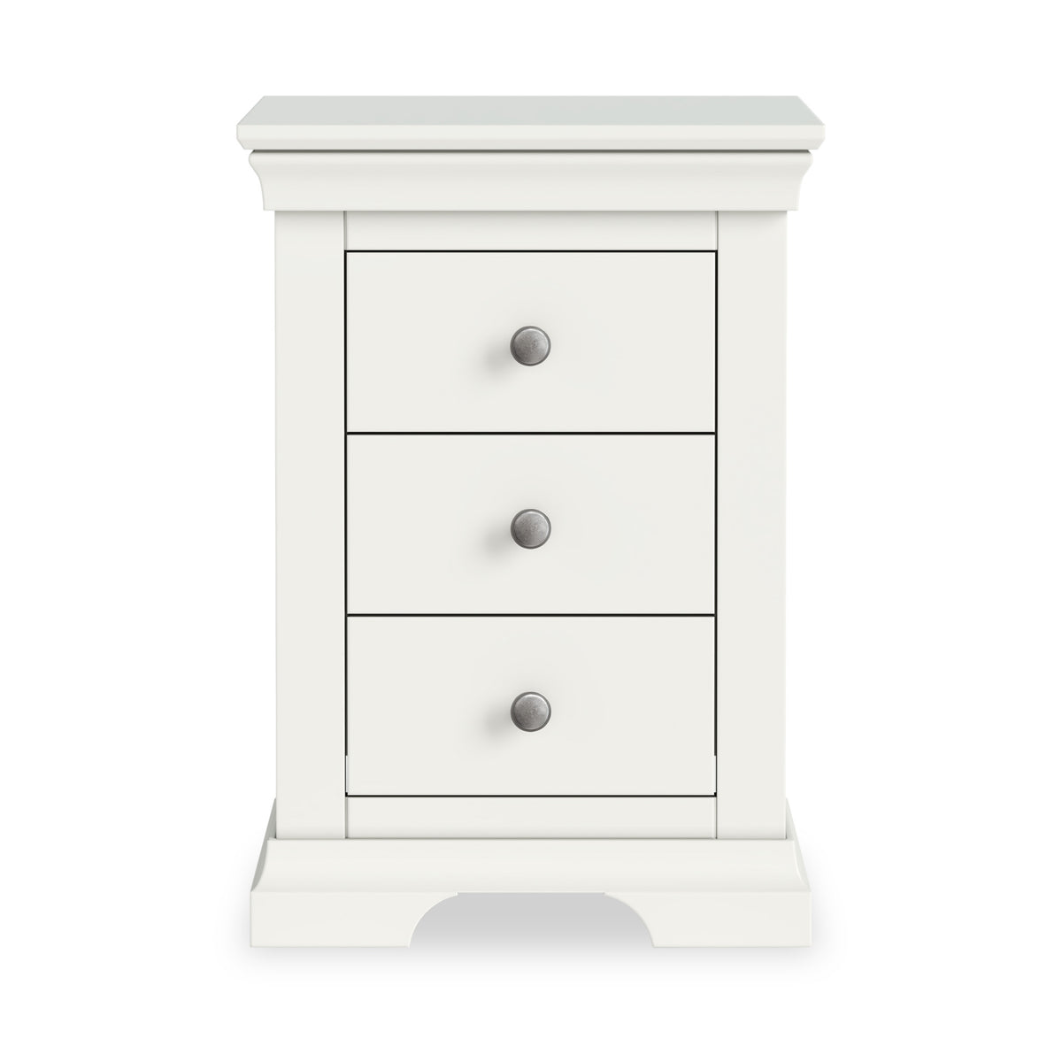 Burgundy 3 Drawer Bedside - White