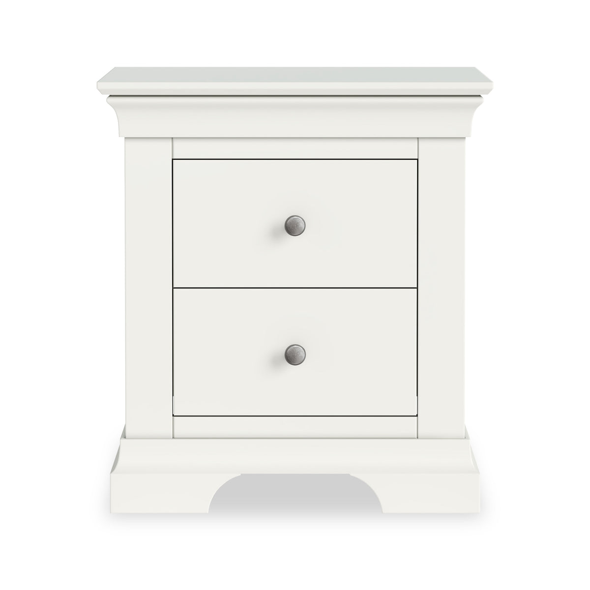 Burgundy 2 Drawer Bedside - White