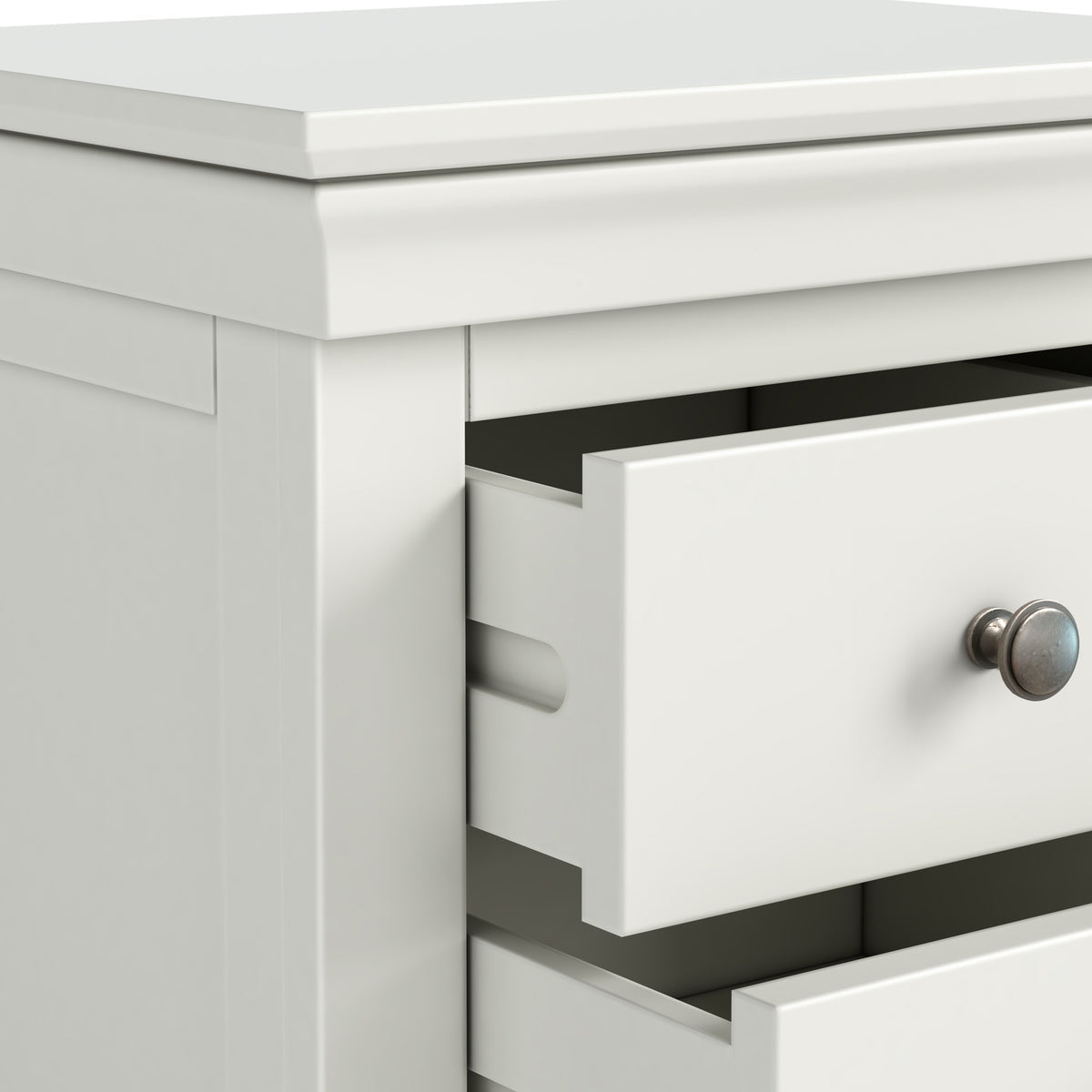Burgundy 3 Drawer Bedside - White