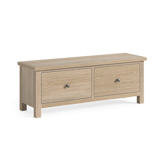 Modern Country Large 2 DRWR Bench - Oak