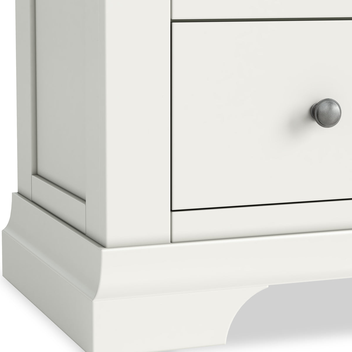 Burgundy 3 Drawer Bedside - White