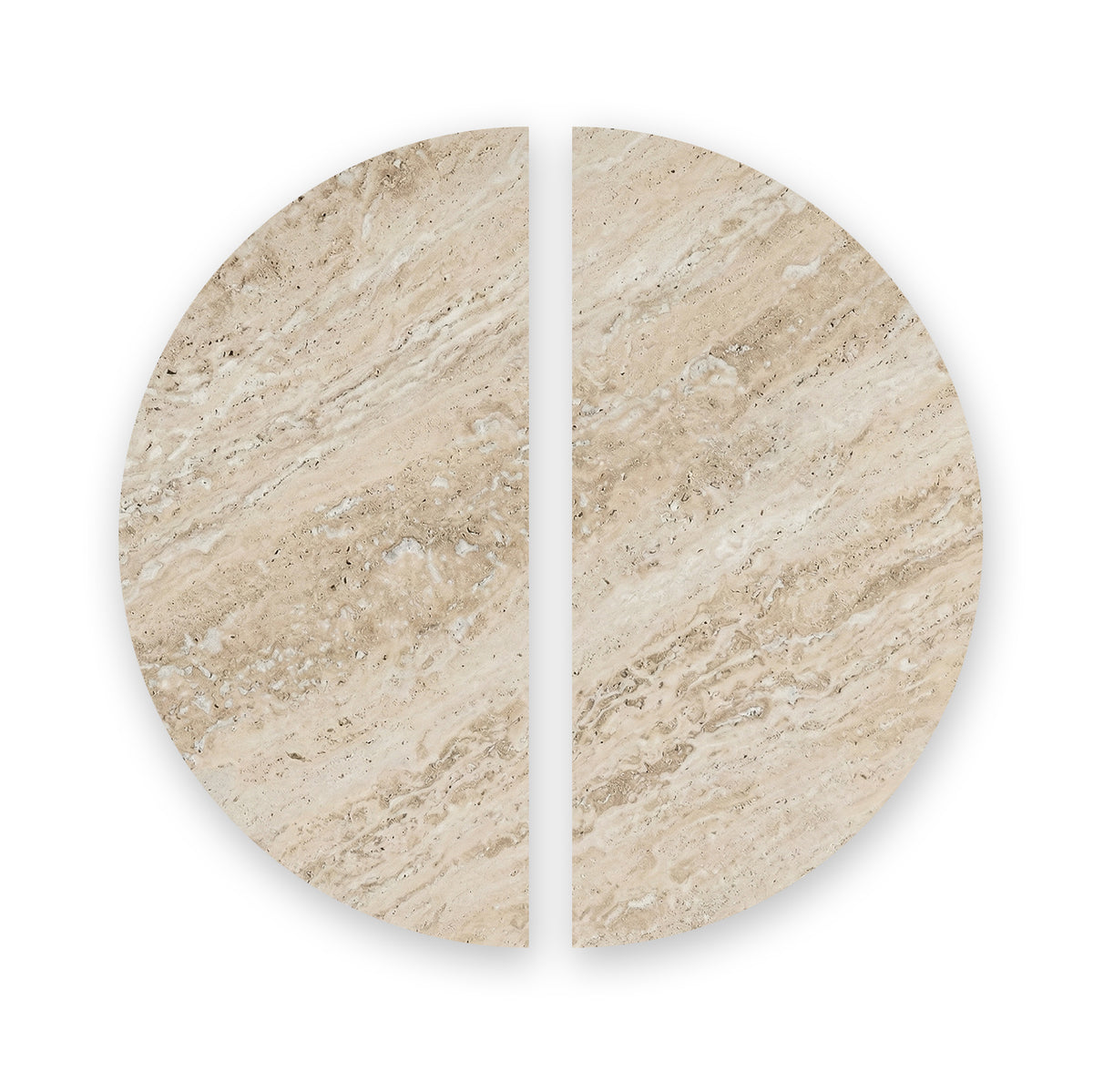 California Half Moon Nest of Tables - Travertine Top