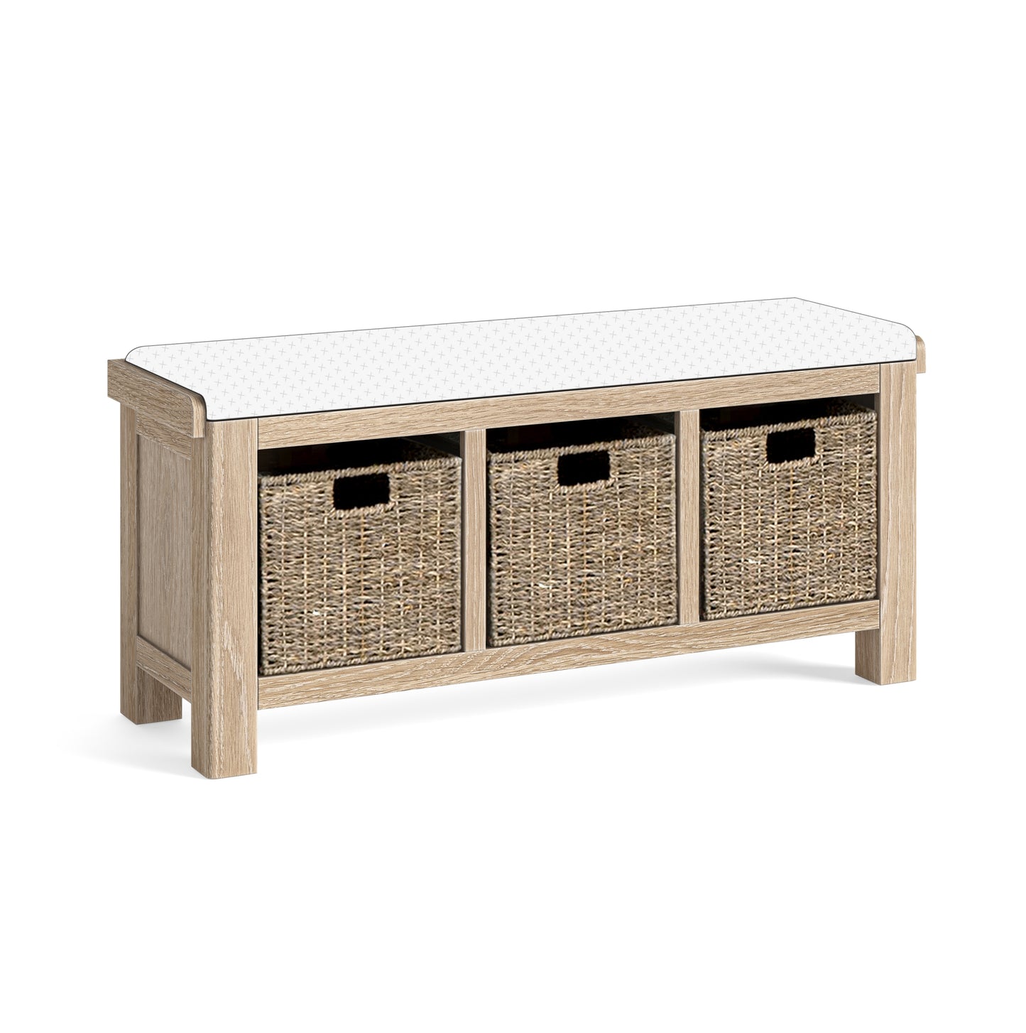 Normandy Storage Bench - White Wash