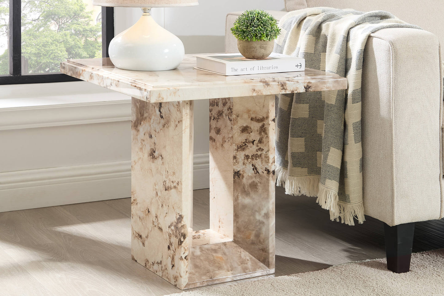 Artemis Lamp Table Mottled - Mocha