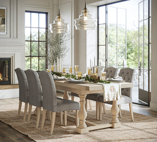 Normandy Trestle Dining Table - White Wash