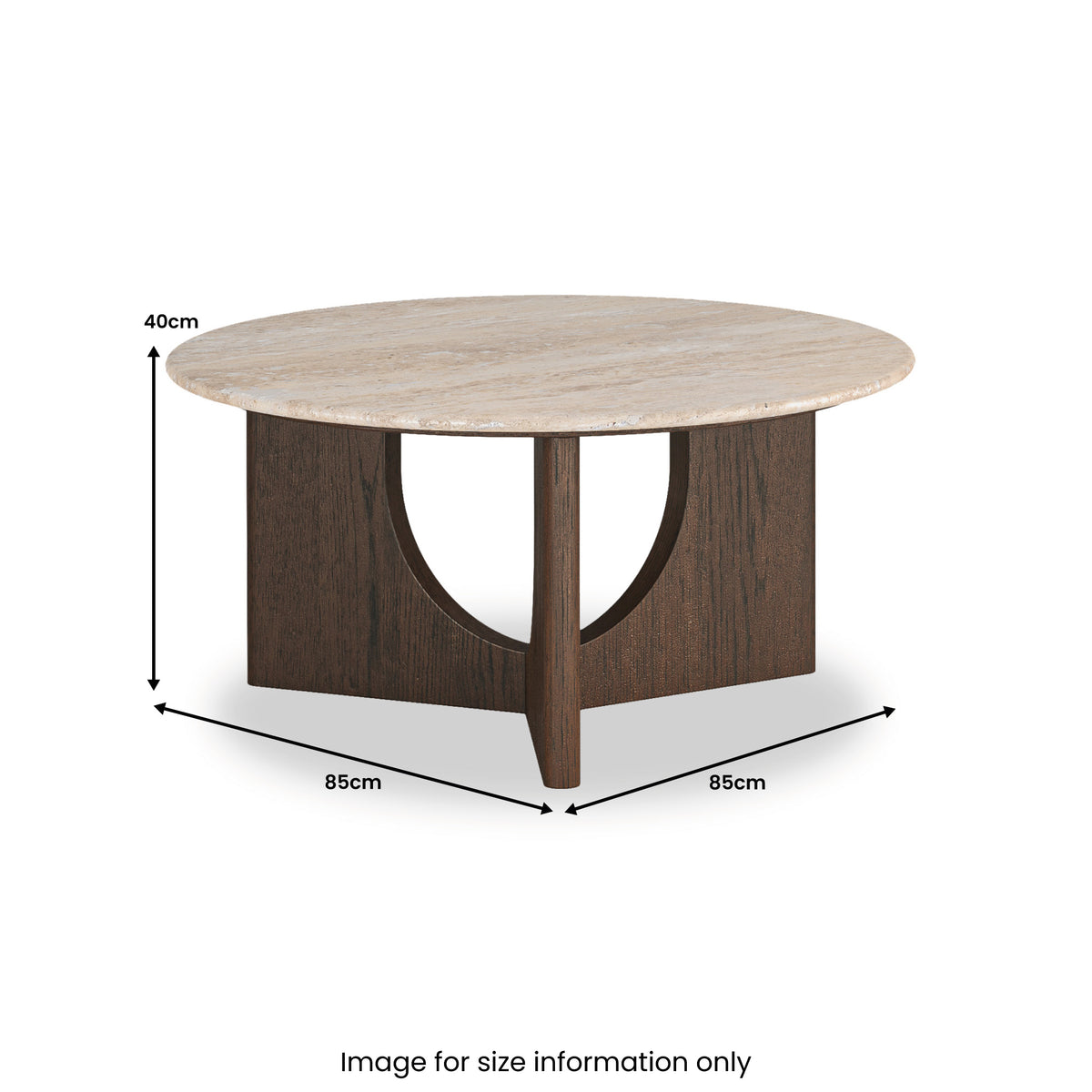 California Round Coffee Table - Travertine Top