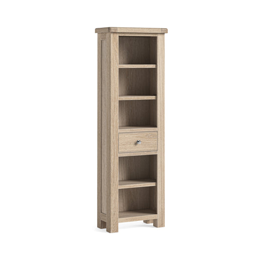 Normandy Slim Bookcase - White Wash