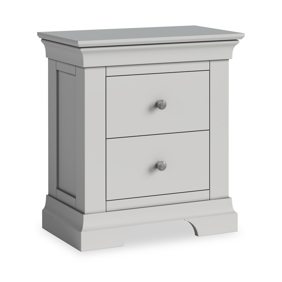 Burgundy 2 Drawer Bedside - Grey
