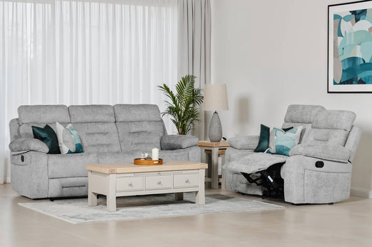 Wilbur 3 Seater Manual Recliner - Grey