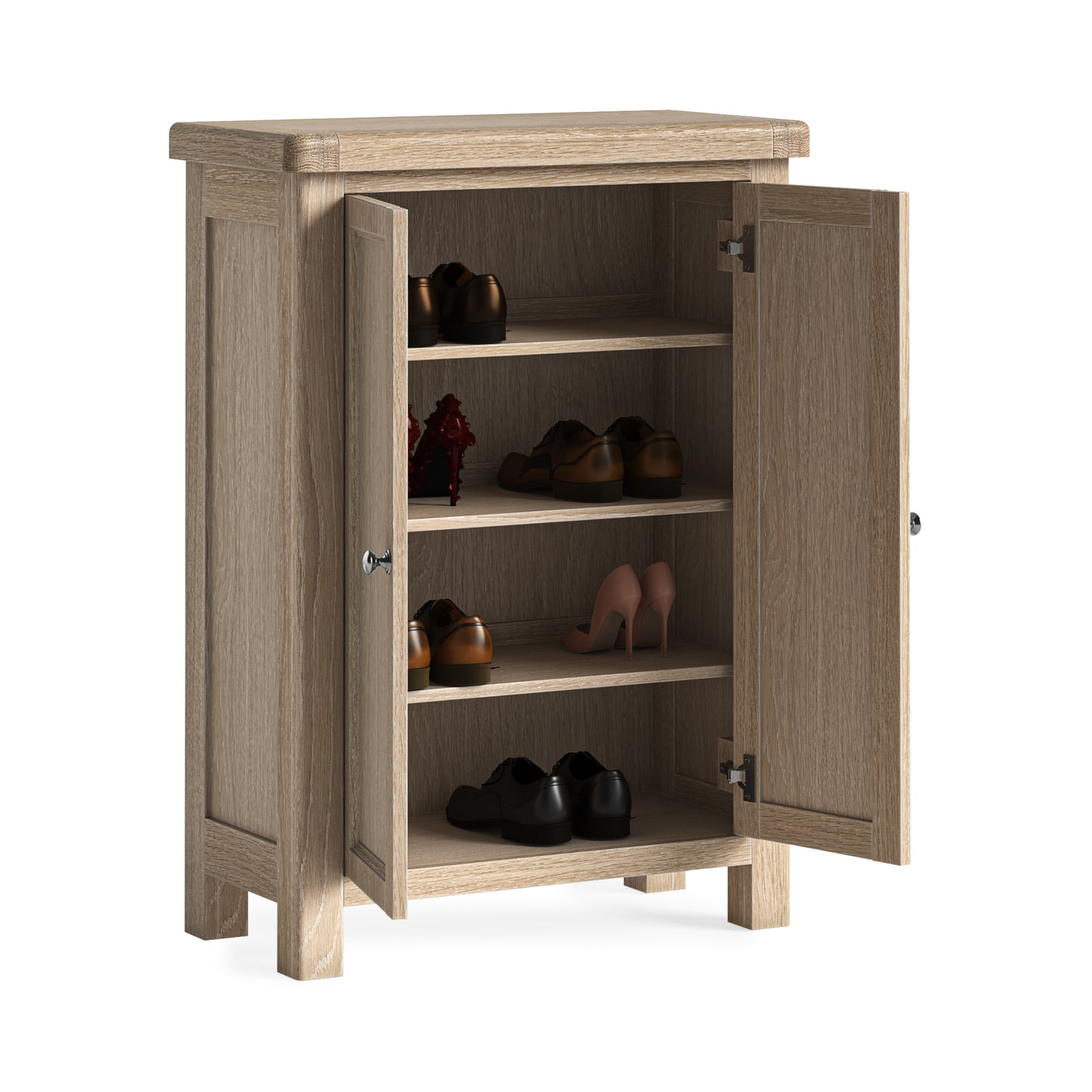 Normandy Shoe Storage Cabinet - White Wash