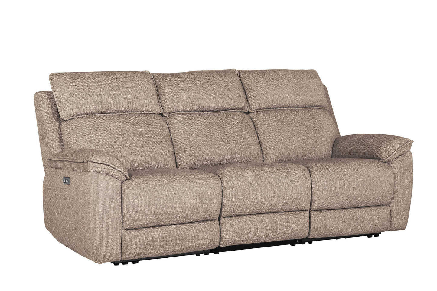 Blaine 3 Seater Electric Recliner - Latte