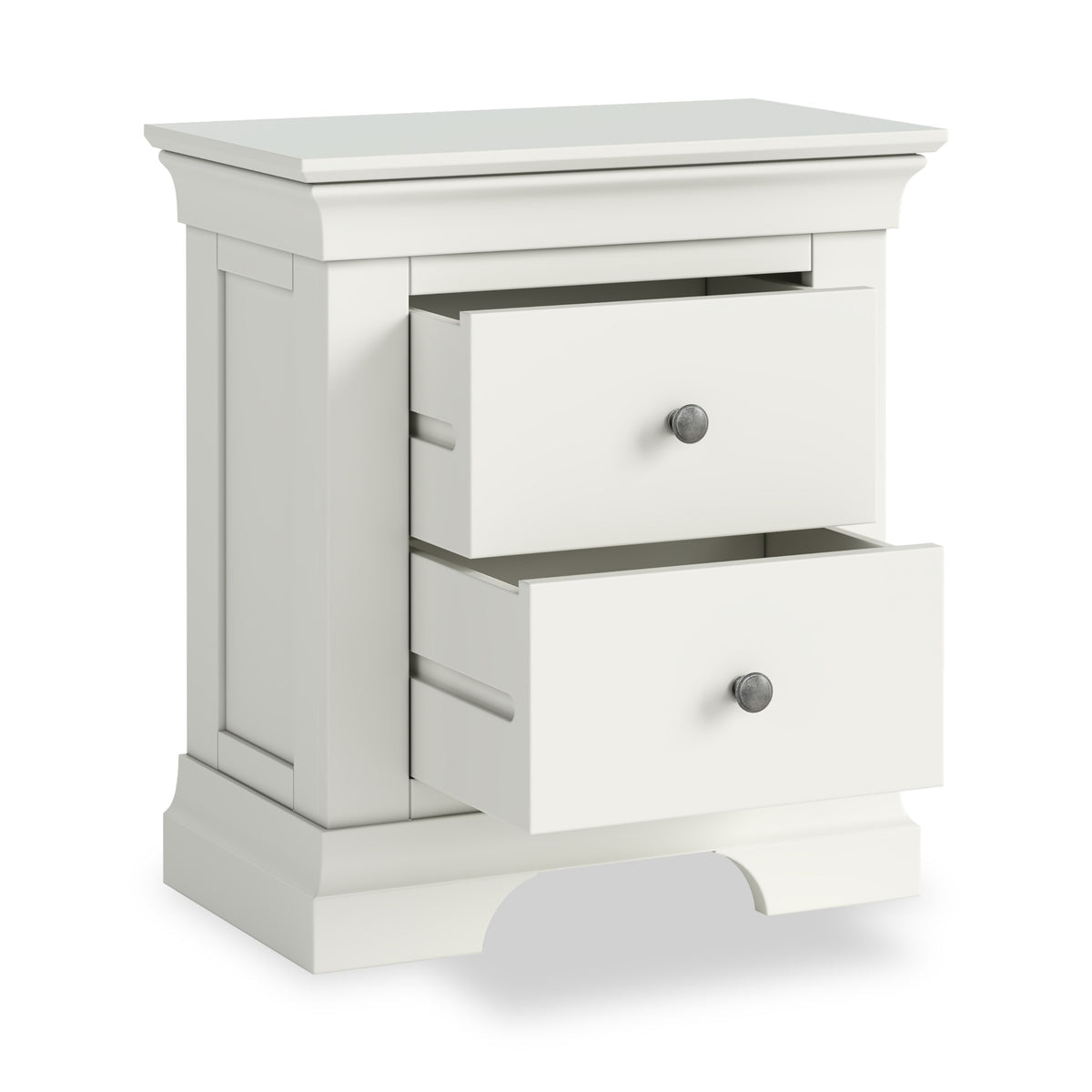 Burgundy 2 Drawer Bedside - White