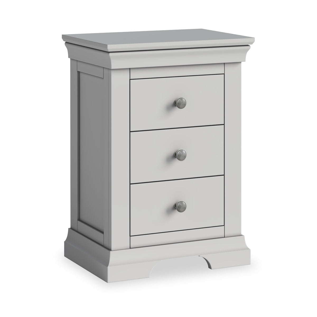 Burgundy 3 Drawer Bedside - Grey
