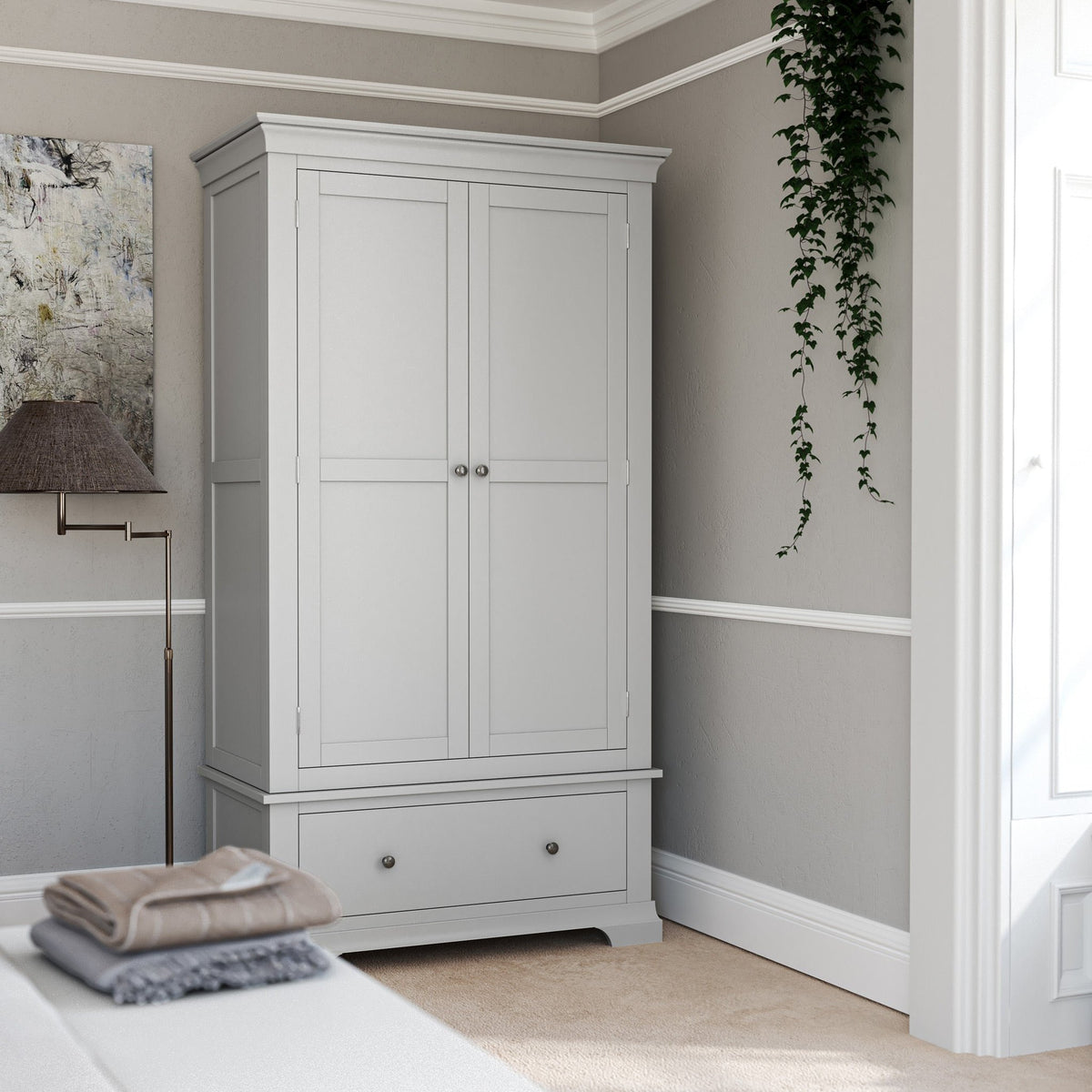 Burgundy Gents Wardrobe - Grey