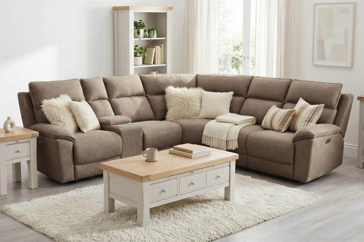 Blaine Console Sectional - Latte