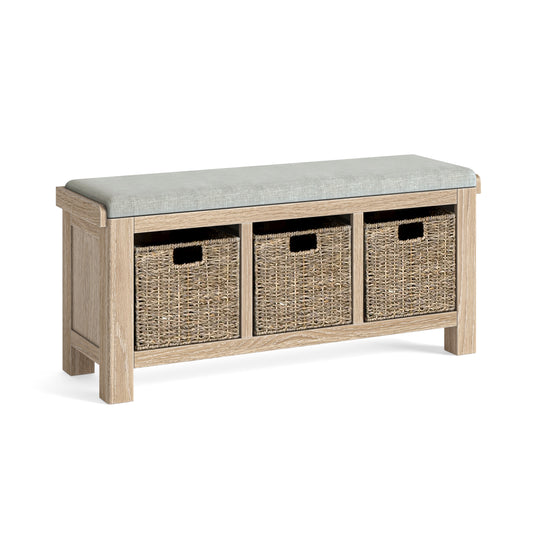 Normandy Storage Bench - White Wash