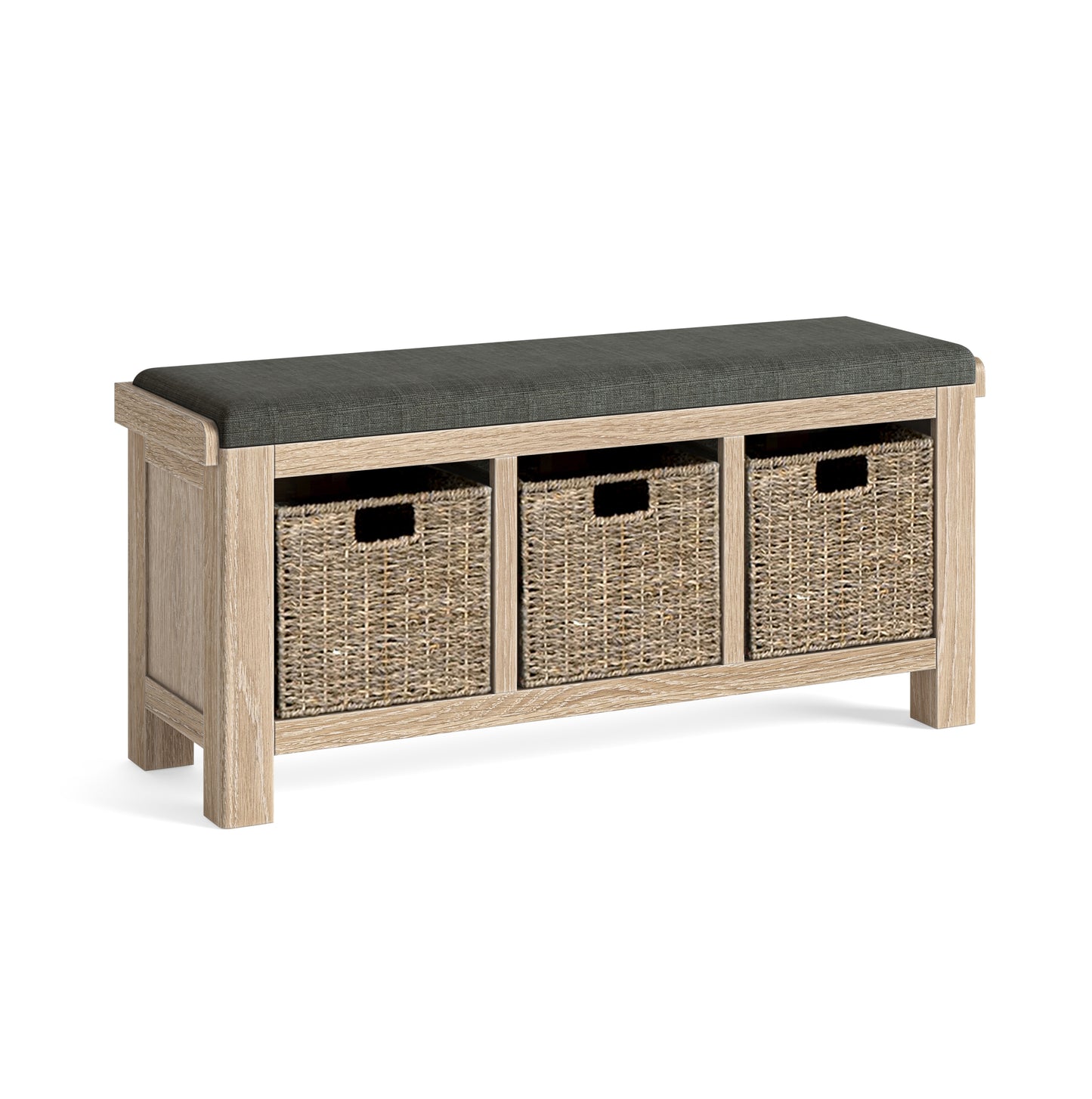 Normandy Storage Bench - White Wash
