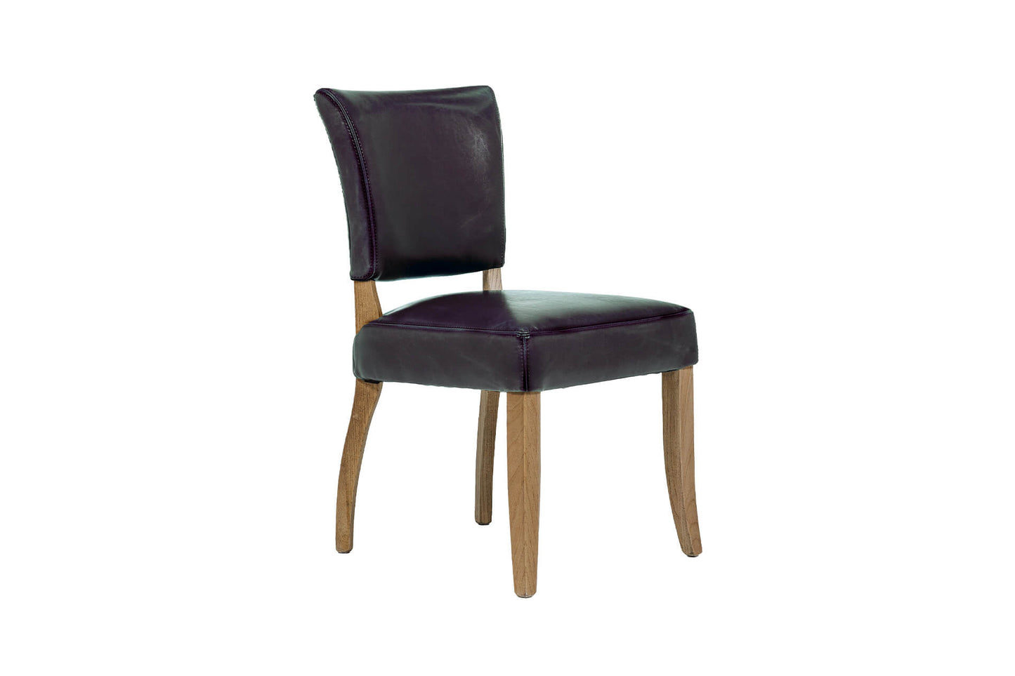 Duke Leather Dining Chair - Ink Blue