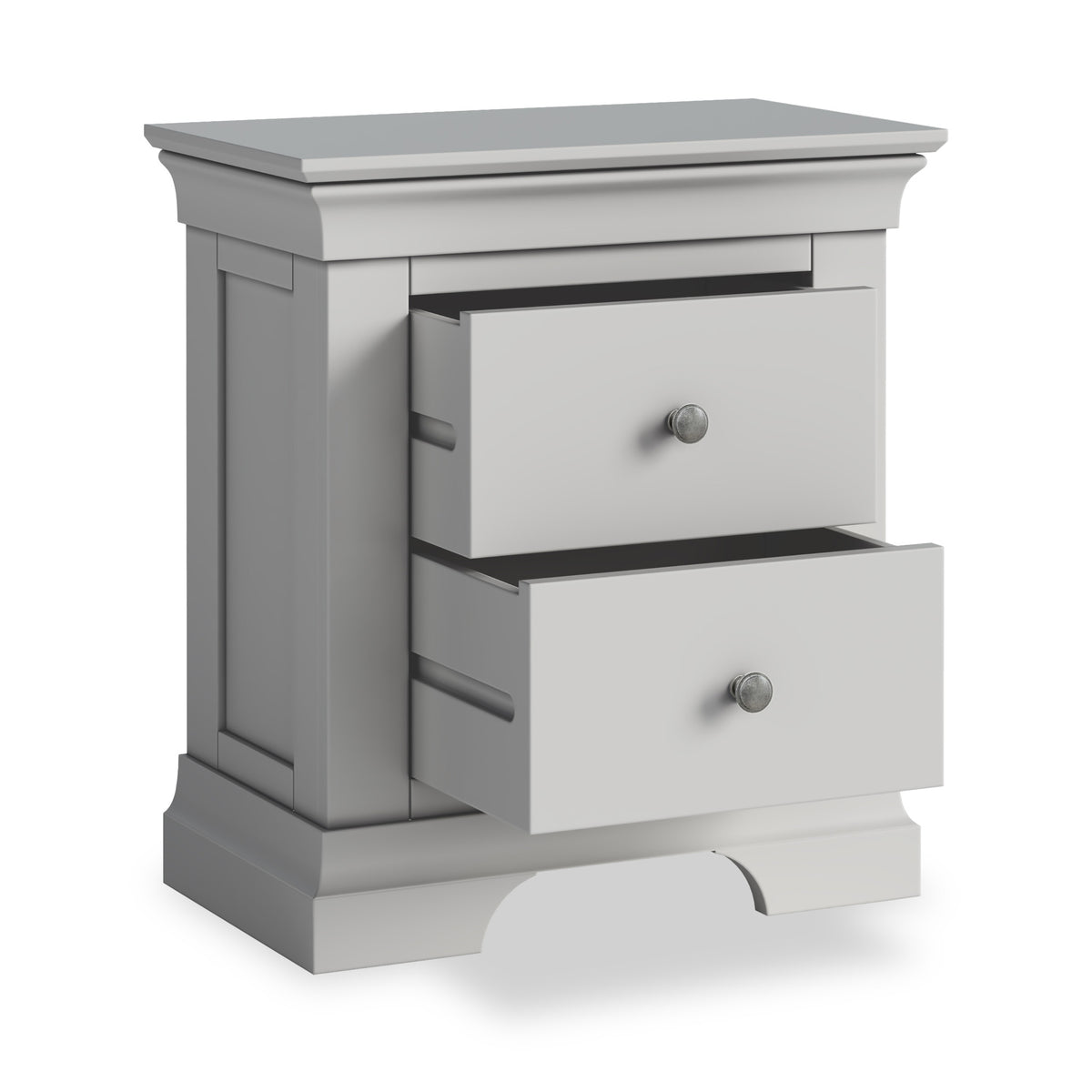 Burgundy 2 Drawer Bedside - Grey