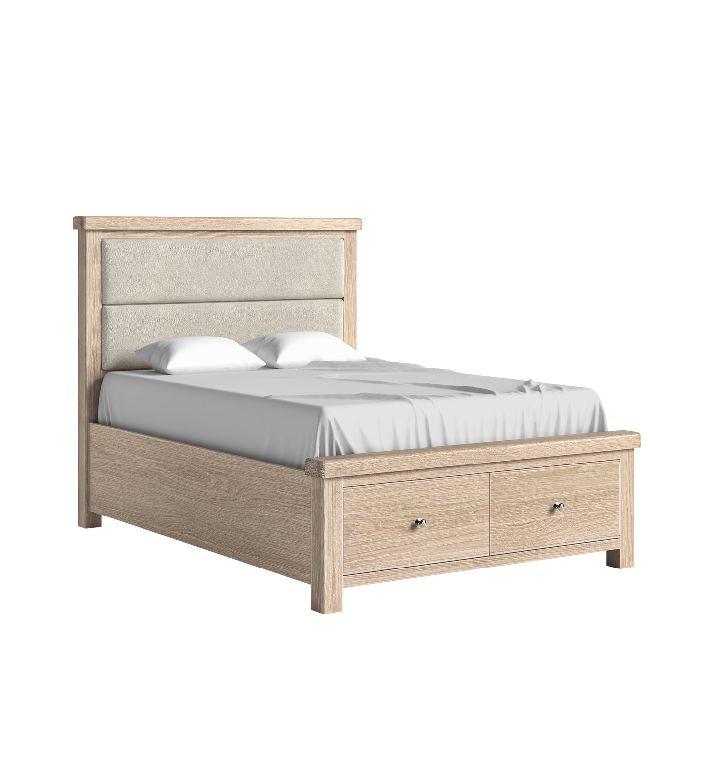 Normandy Beds - Cream Herringbone - White Wash