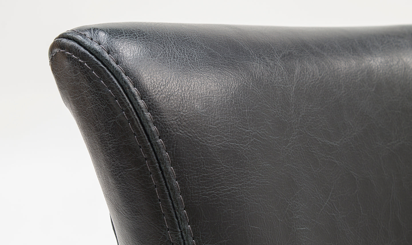 Duke Leather Dining Chair - Ink Blue