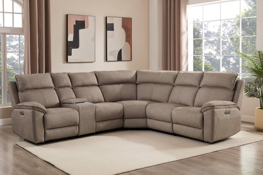 Blaine Corner Group Electric Recliner - Latte