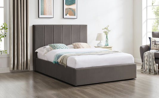 Lisa 4'6 Bed - Grey Velvet