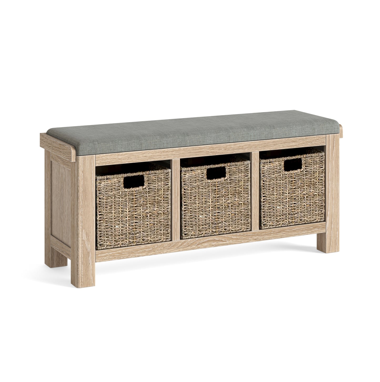 Normandy Storage Bench - White Wash