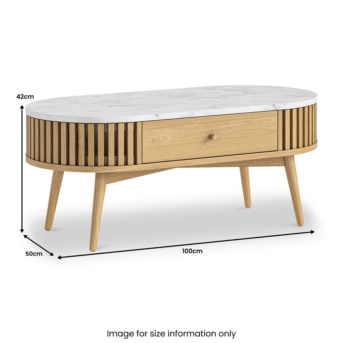 SOHO Marble Oval Coffee Table - Natural