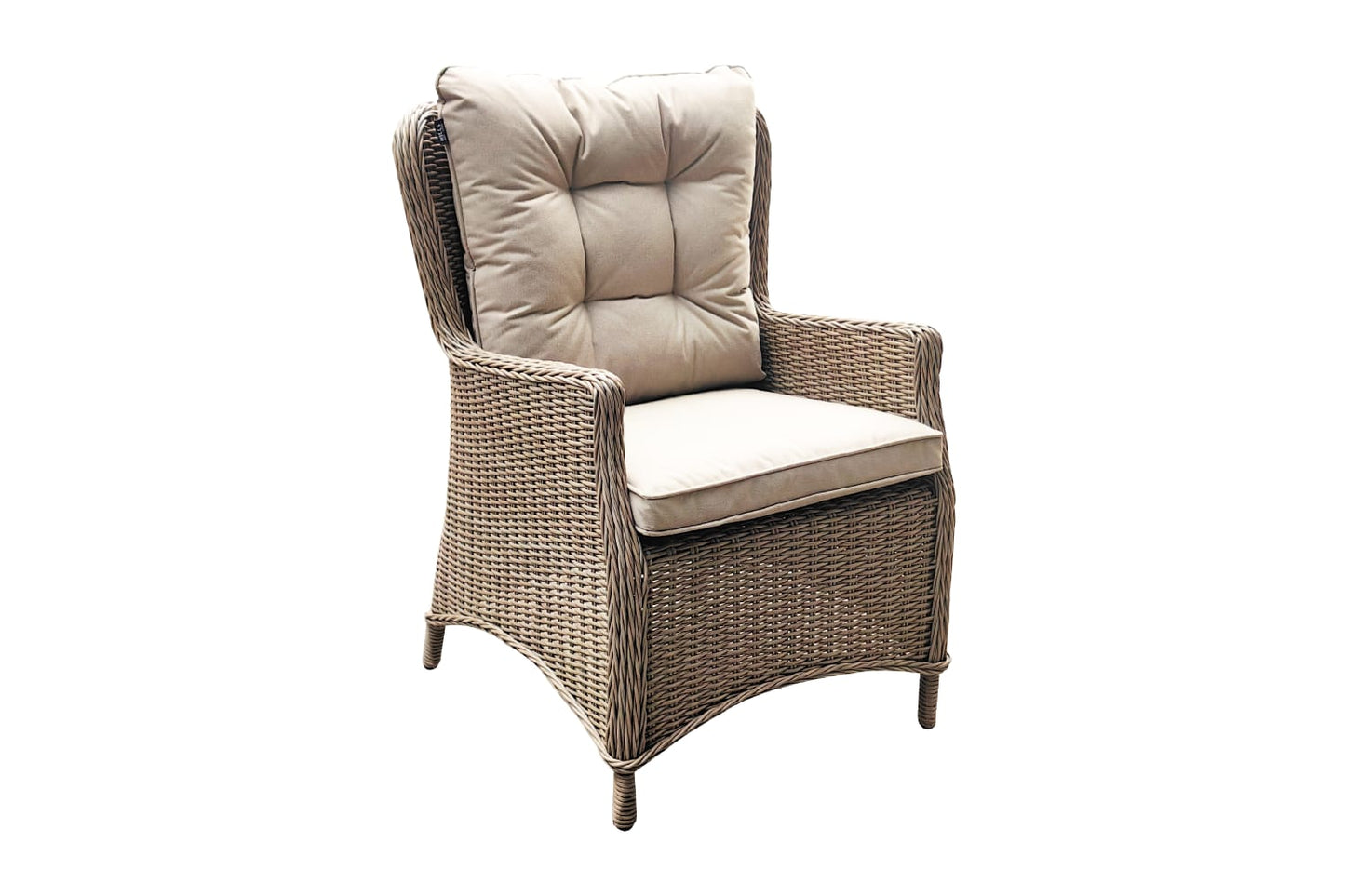 Luxury 3-Piece Rattan Garden Bistro Set – 2 High-Back Armchairs & Matching Drinks Table