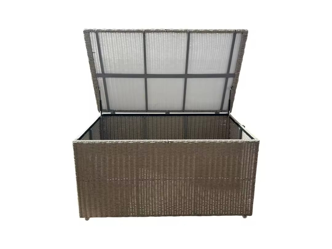 Luxury Weather-Resistant Rattan Cushion Storage Box – Large Outdoor Garden Storage Trunk