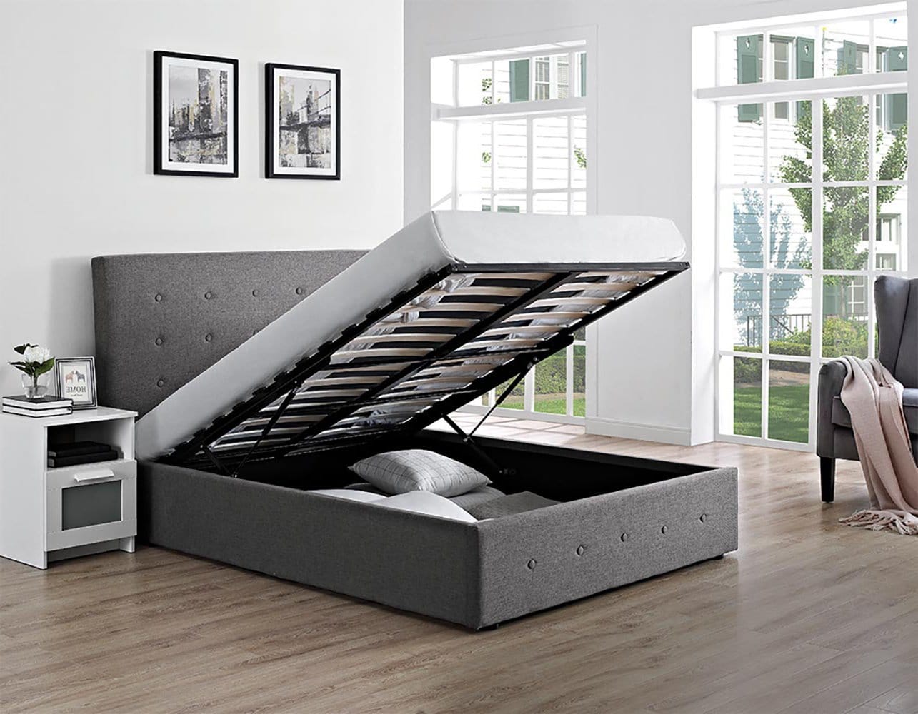 Chanel Gas Lift Storage Bed – J Mccourt Furniture