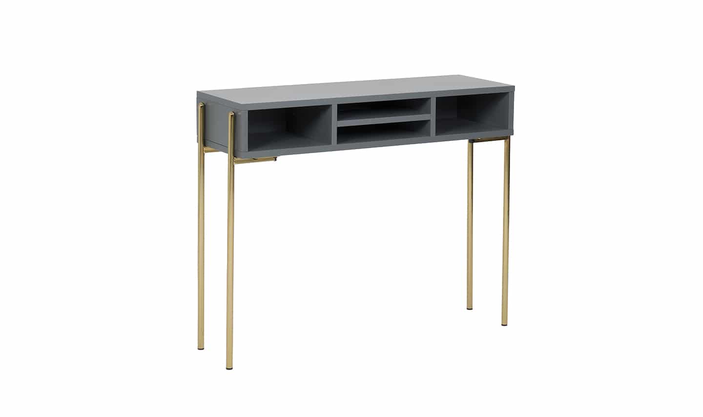 Madrid Console Table 900 - Grey and Gold