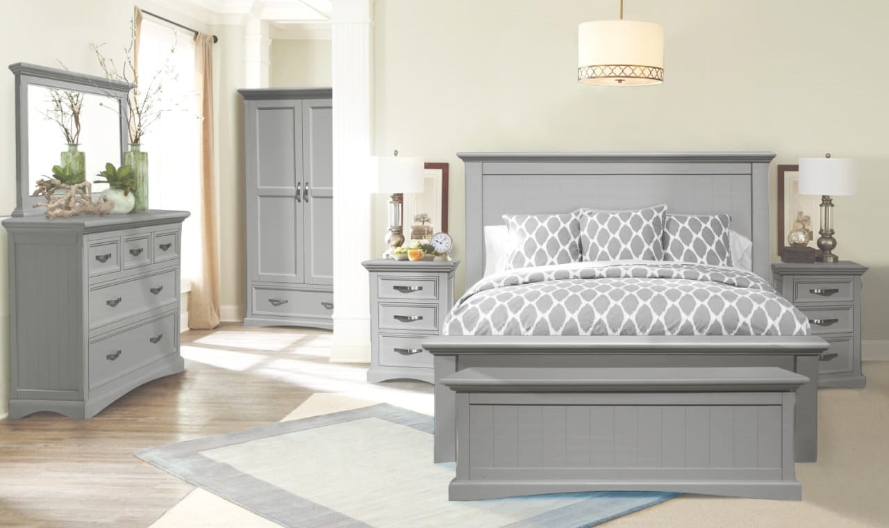 Turner Bed Grey with Pine Slats
